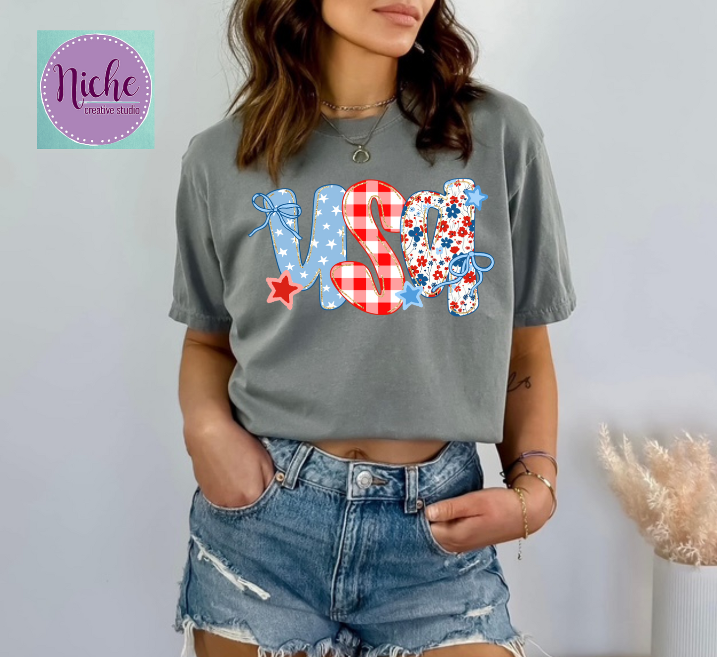 -FOU8225 Preppy USA Doodle Decal