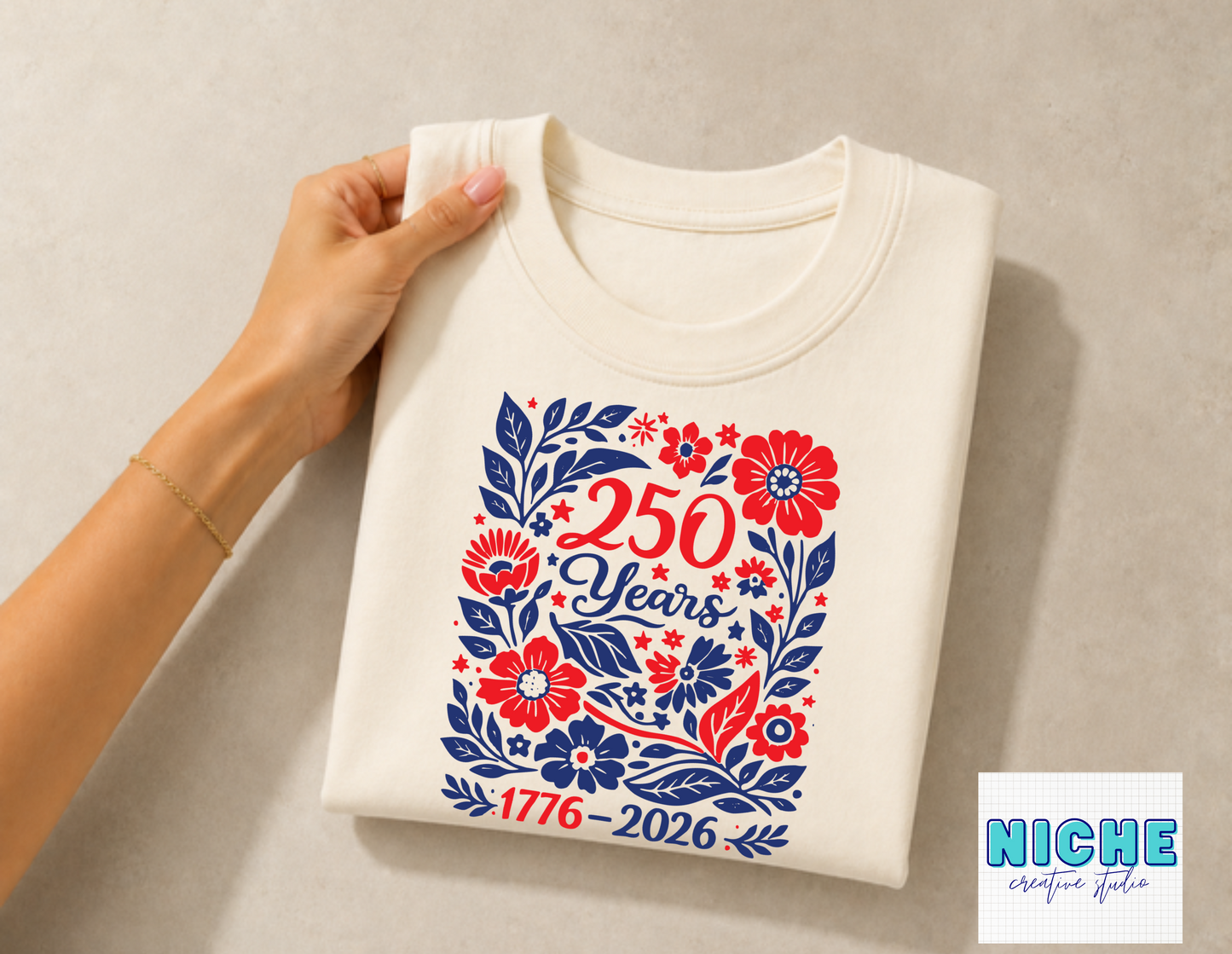 -FOU8233 250 Years Floral Decal