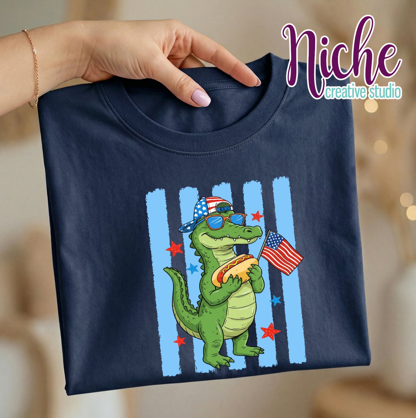 -FOU8238 Striped Gator Decal