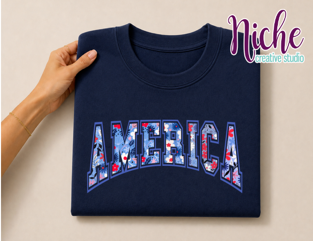 -FOU8254 Floral America Decal