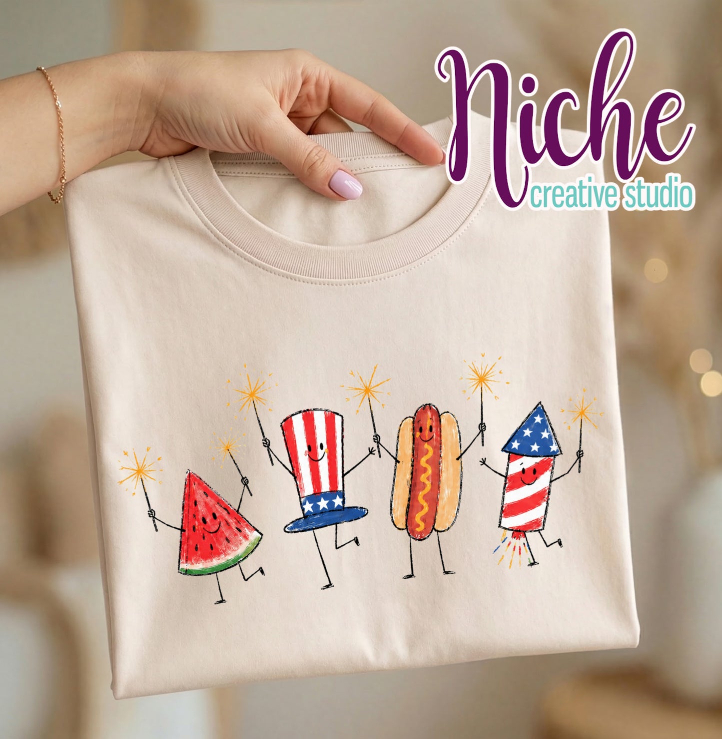 -FOU8263 Patriotic Doodle Decal