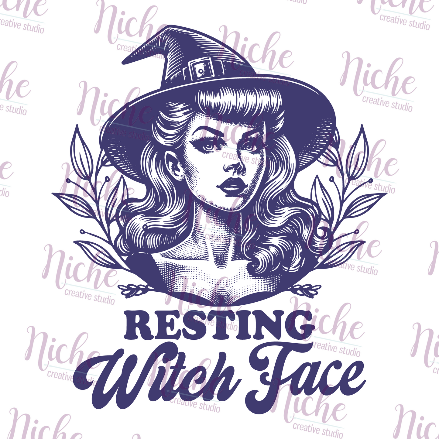 -HAL8322 Resting Witch Face Decal
