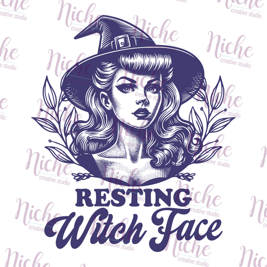 -HAL8322 Resting Witch Face Decal