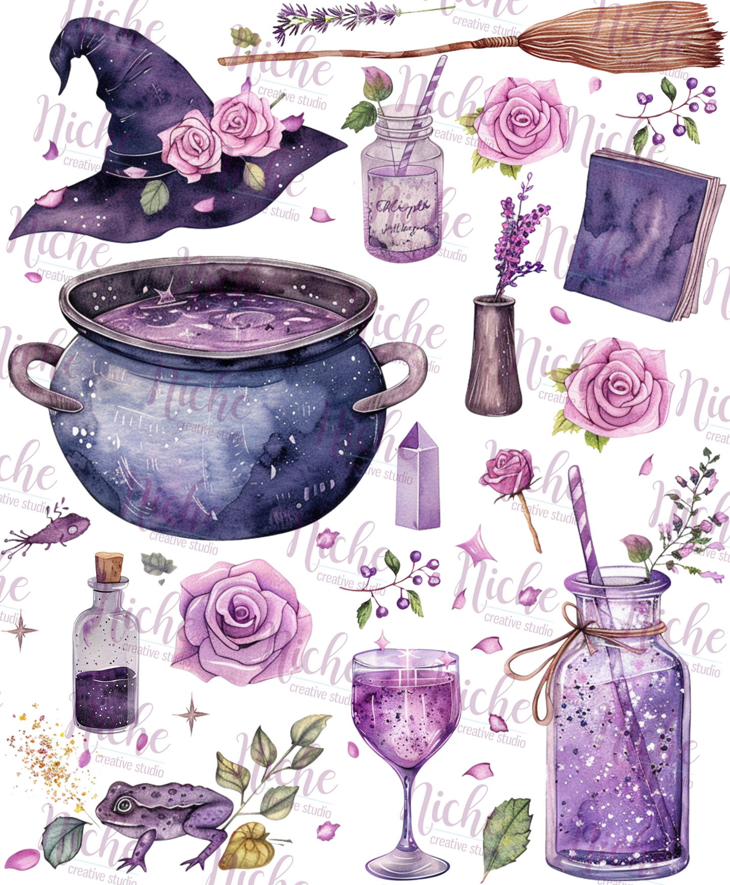 -HAL5318 Witch Watercolor Decal