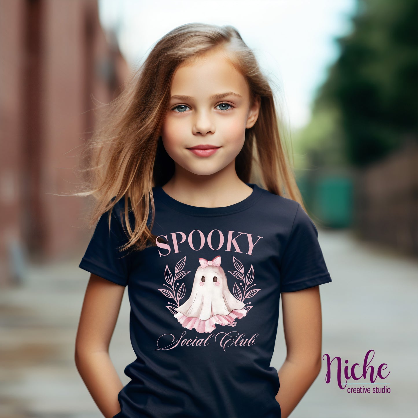 -HAL5333 Spooky Pink Ghost Social Club Decal