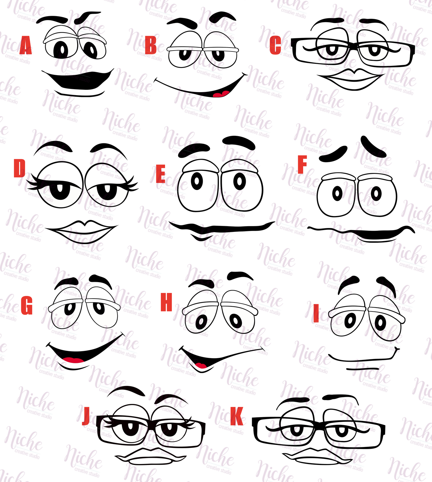 -HAL5371 MnM Faces Outline Decal