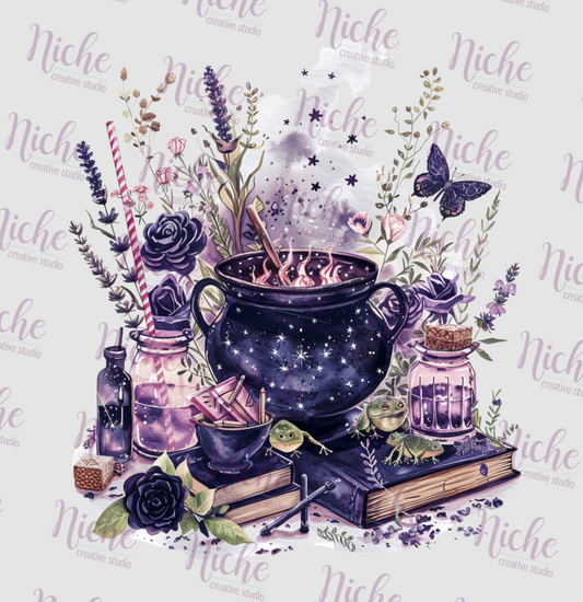 -HAL5388 Witch's Pot Watercolor Decal