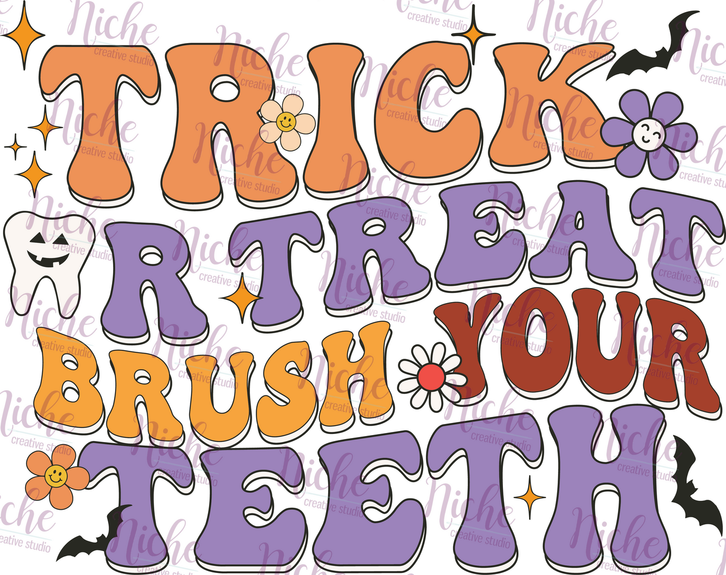 - HAL551 Trick or Treat Brush Your Teeth Decal