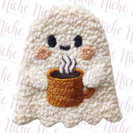 -HAL8430 Ghost Coffee Crochet Decal