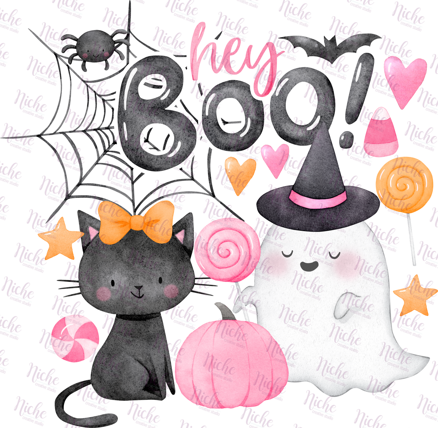 -HAL917 Boo Cat and Ghost Decal