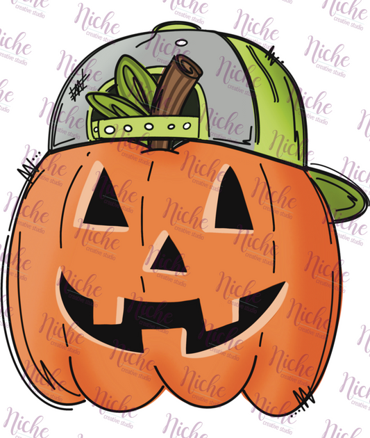 -HAL796 Ballcap Pumpkin Decal