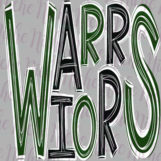 -HAM1926  Warriors Doodle Decal