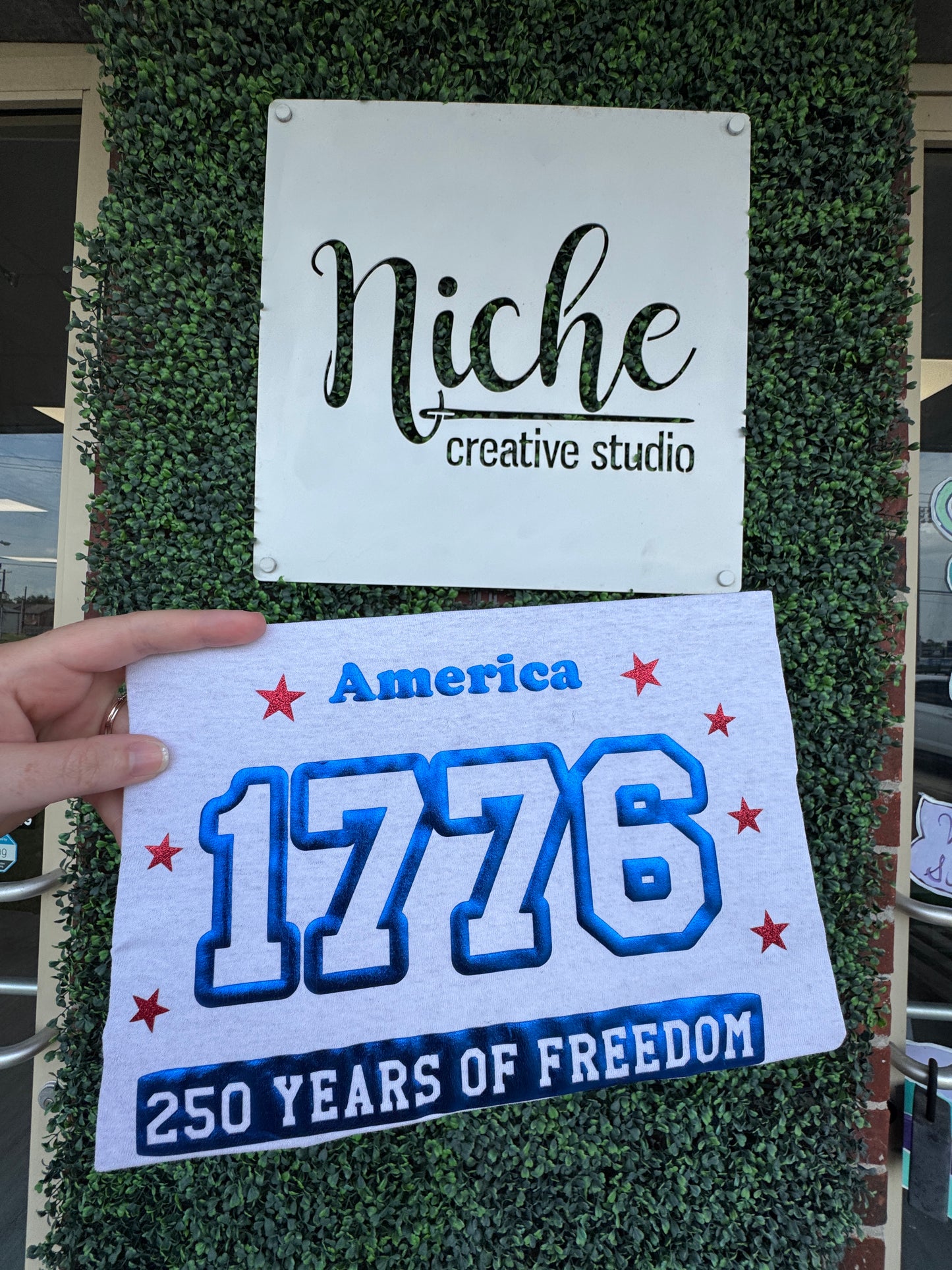 America 1776 Puff Vinyl Decal