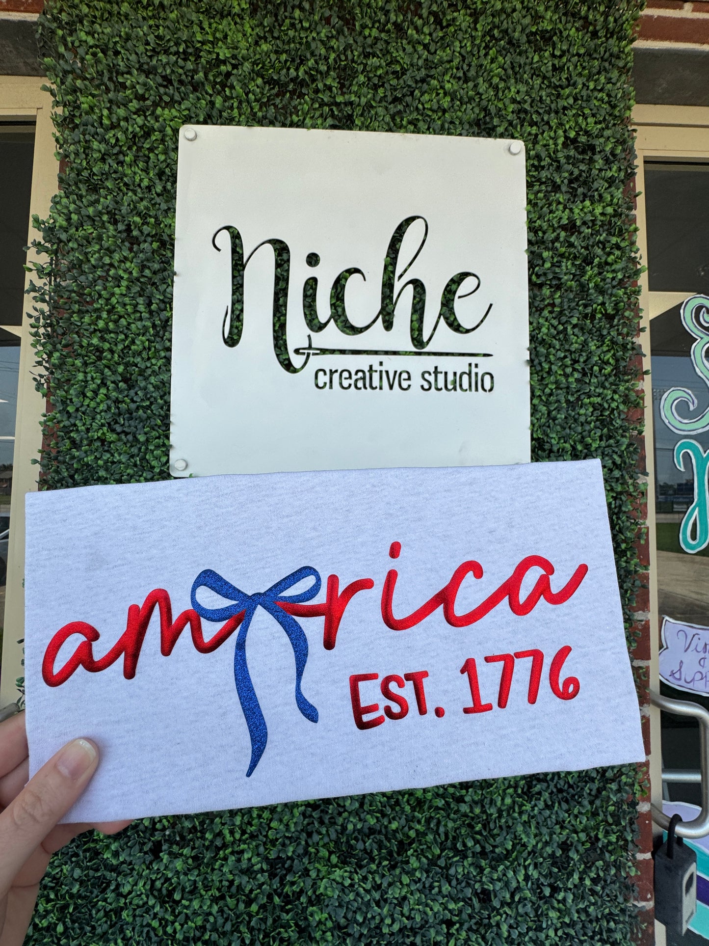 America Bow Puff Vinyl Decal