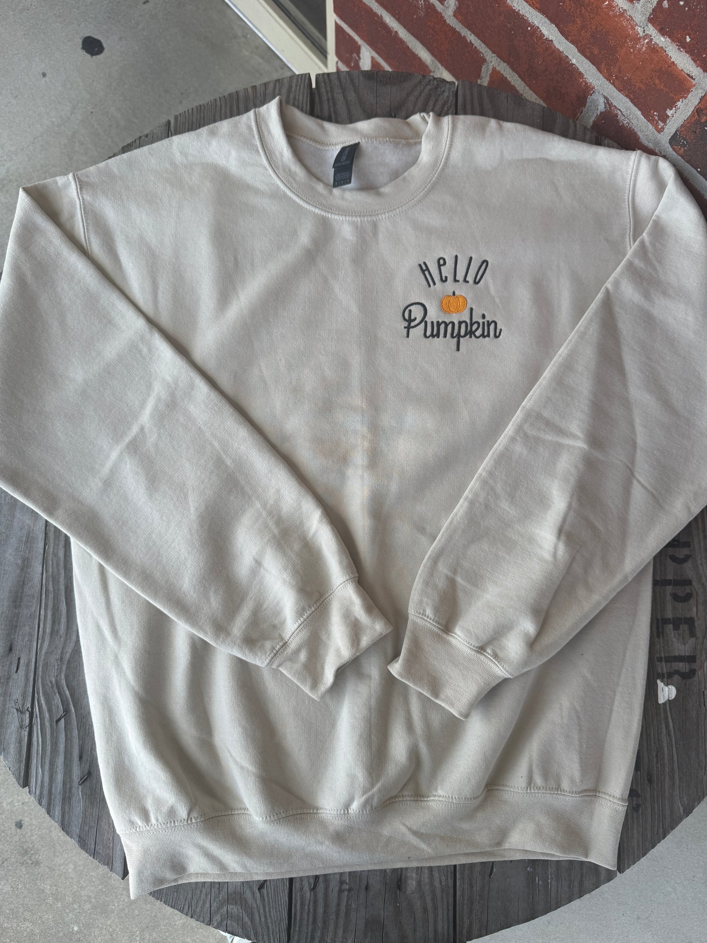 Hello Pumpkin Embroidered Sweatshirt