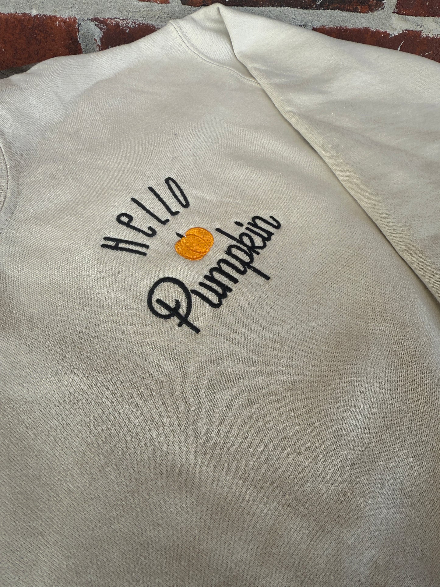 Hello Pumpkin Embroidered Sweatshirt