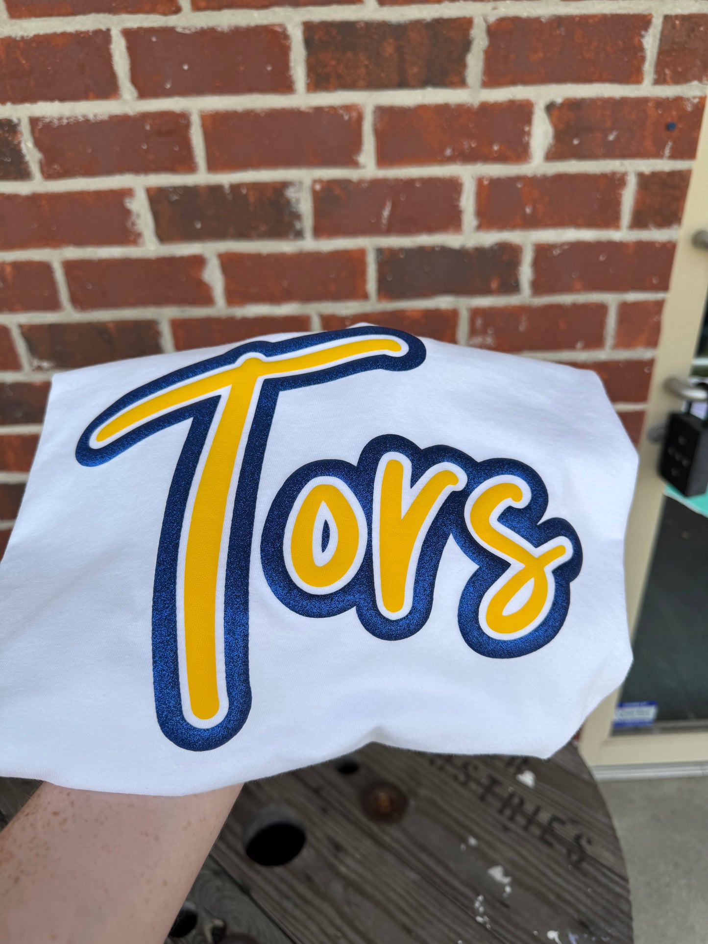 -CUS110  Puff Vinyl and Glitter Decal - Any Single Word