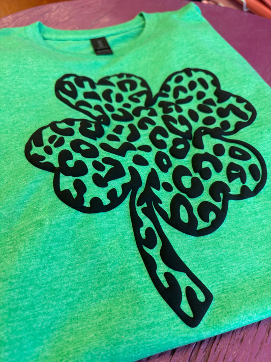- LEOPARD CLOVER Puff Vinyl Decal