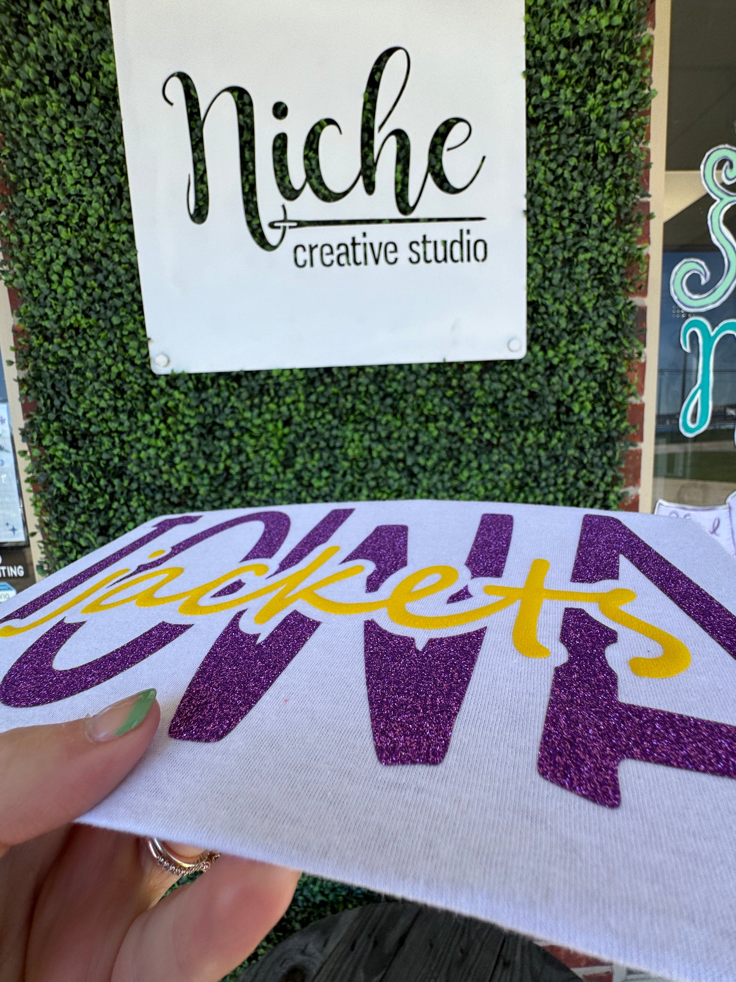 Iowa Glitter Puff Vinyl Decal
