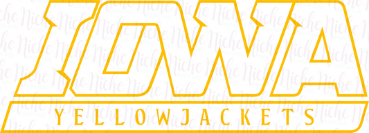 -IOW3360 Iowa Yellow Jackets Decal