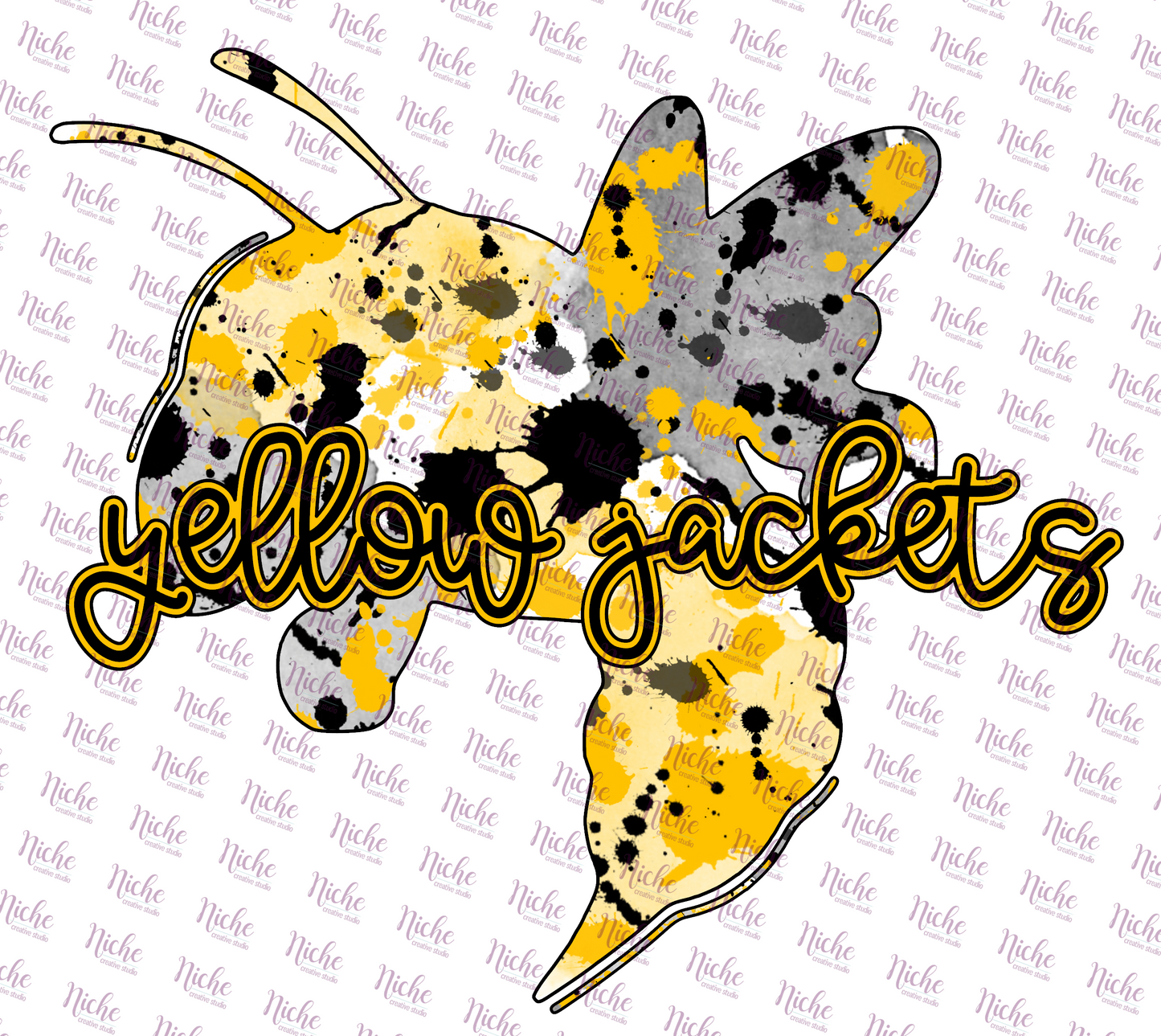 - IOW557 Yellow Jackets Yellow Watercolor Decal