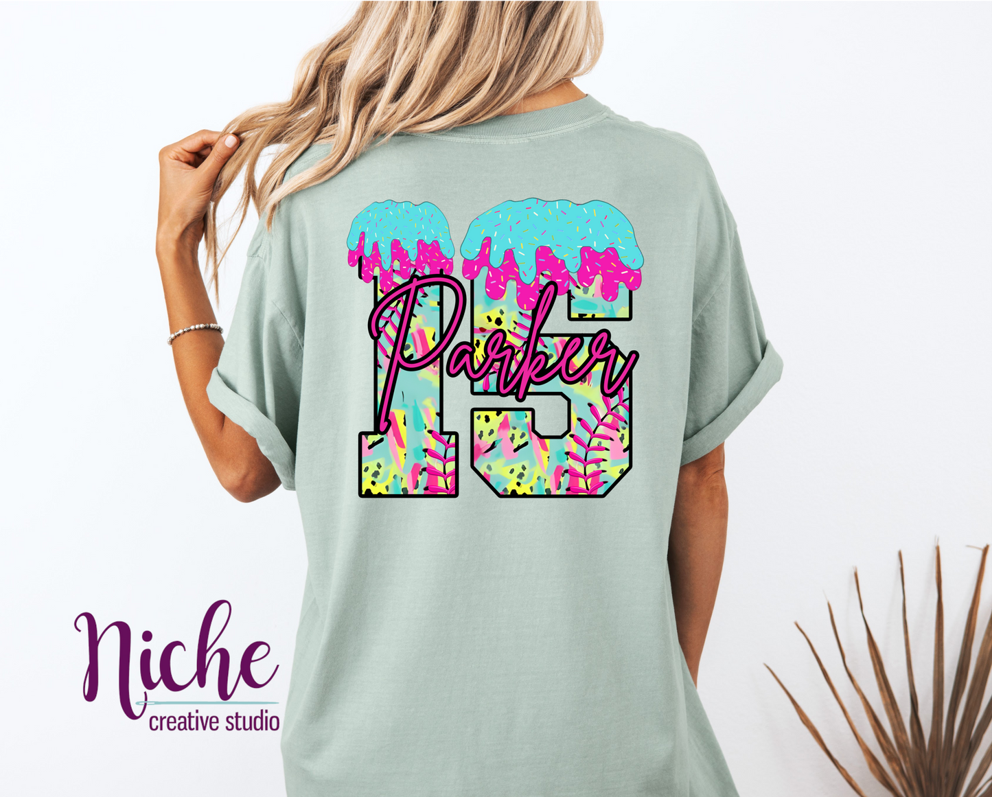 -BAS8273 Drip Numbers Multi Color Decal