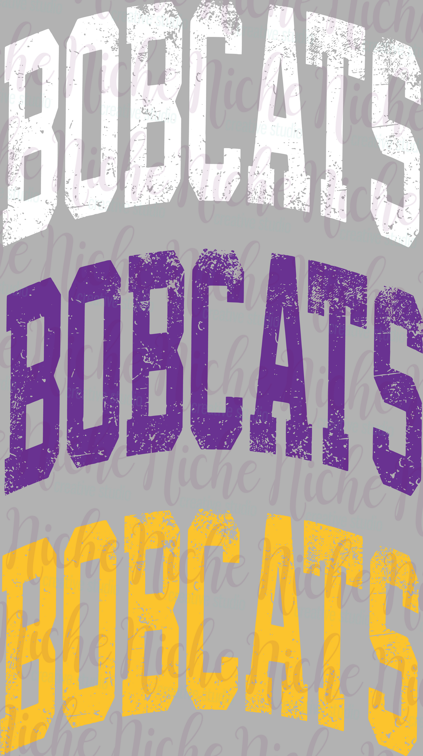 -KAU8290 Bobcats Distressed Decal
