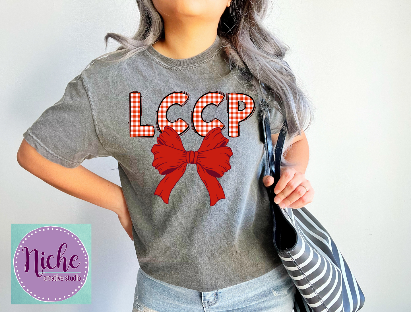 -LCCP8288 LCCP Gingham Bow Decal