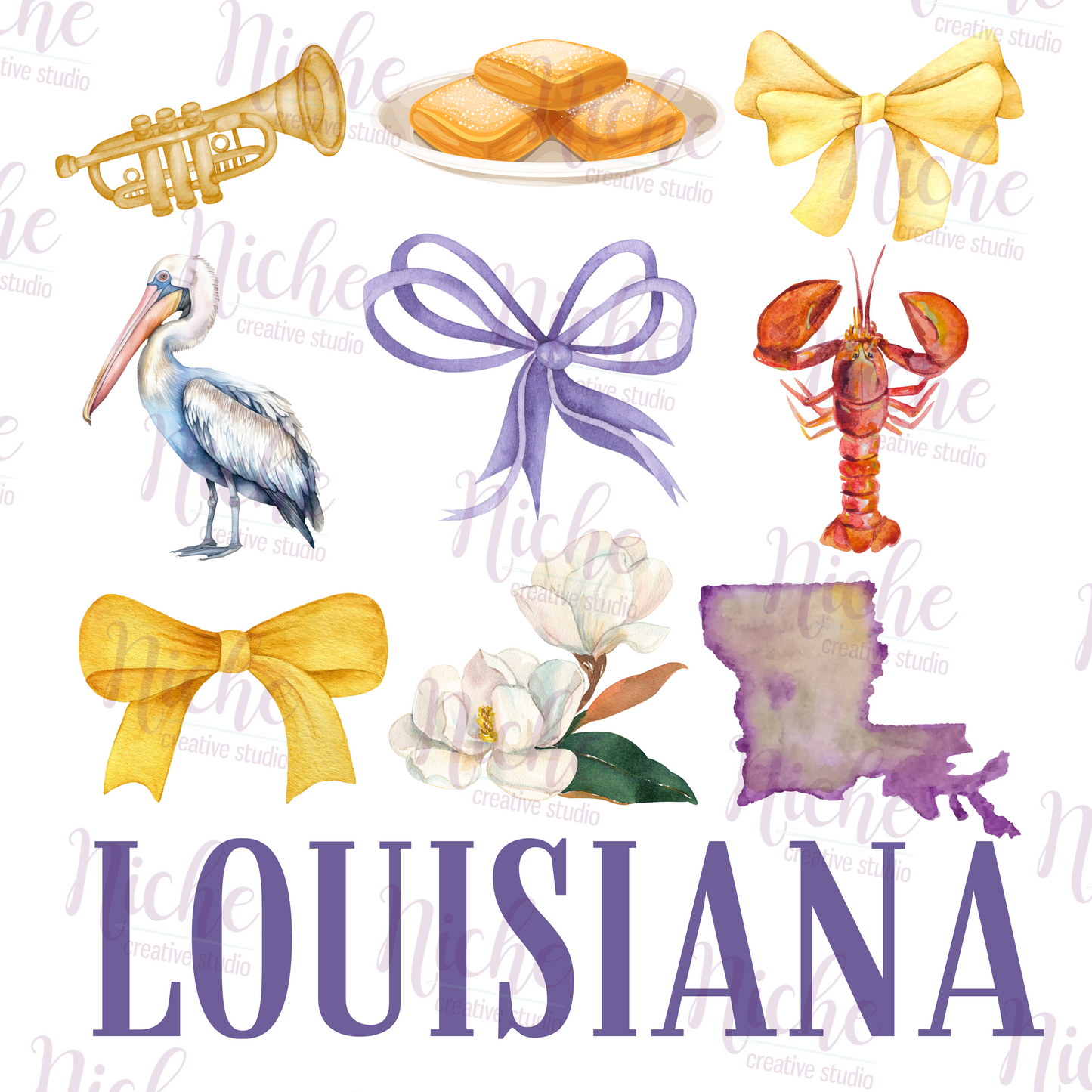 -LOU5134 Louisiana Bows Decal