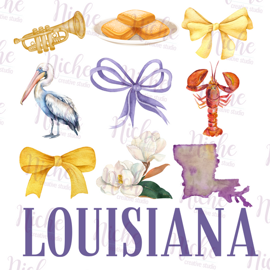 -LOU5134 Louisiana Bows Decal