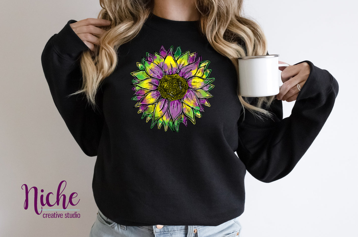 -MAR1130 Mardi Gras Sunflower Decal