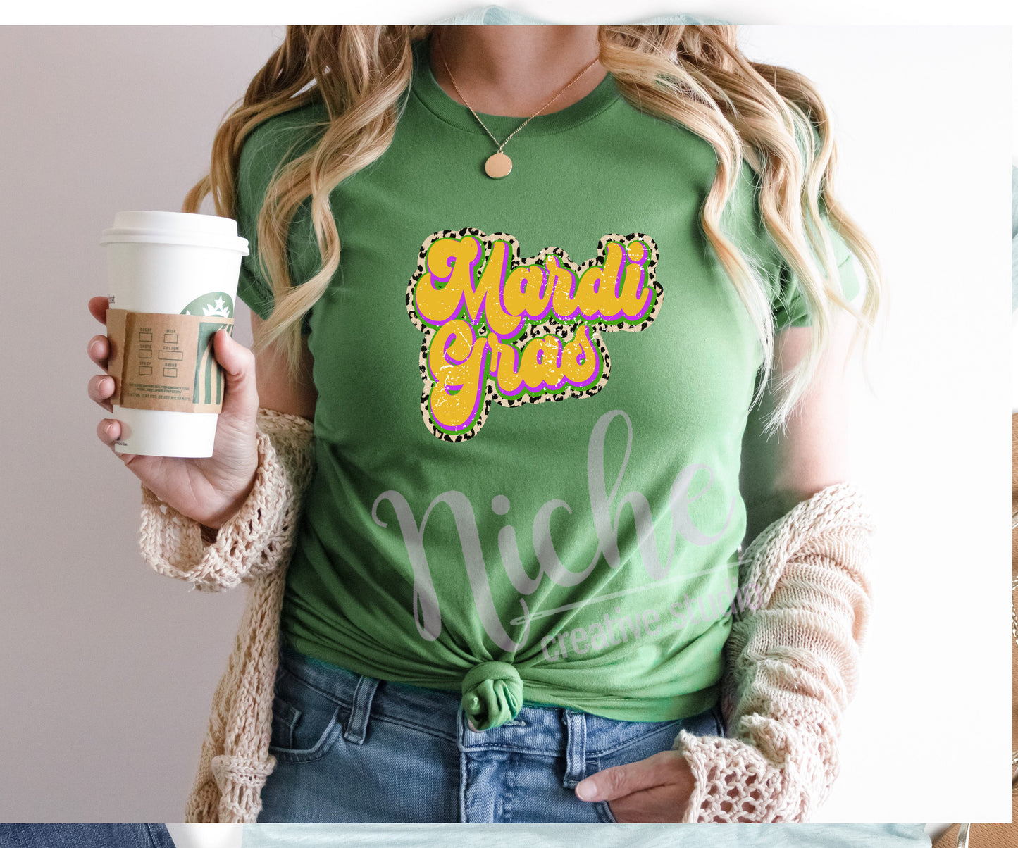 -MAR1263 Leopard Retro Mardi Gras Decal