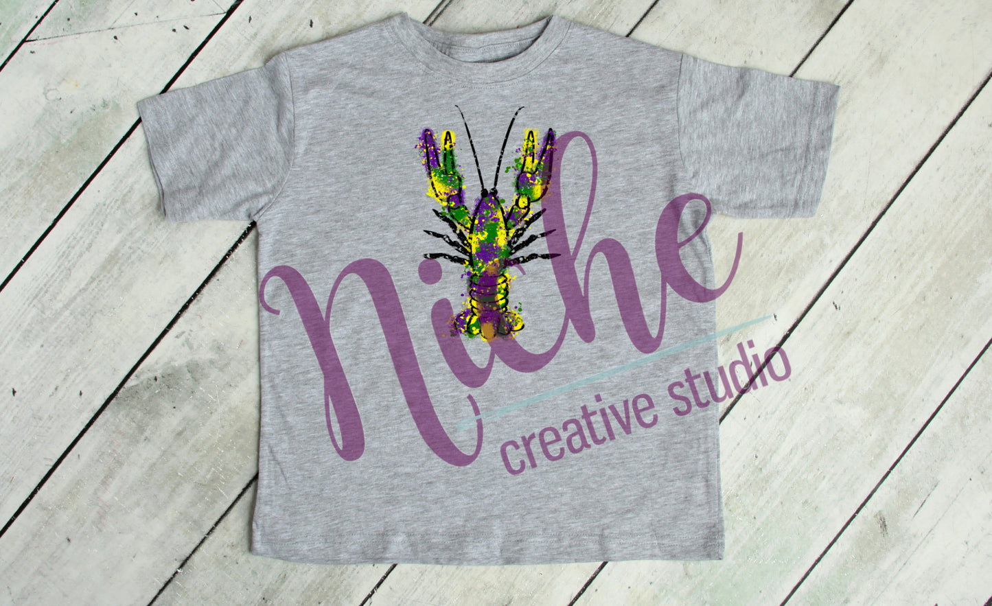 -MAR1271 Mardi Gras Crawfish Decal