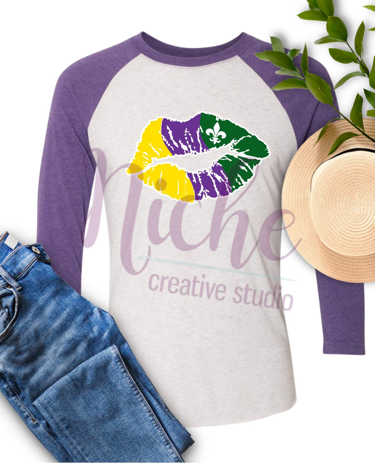 -MAR1280 Mardi Gras Tri Color Lip Decal