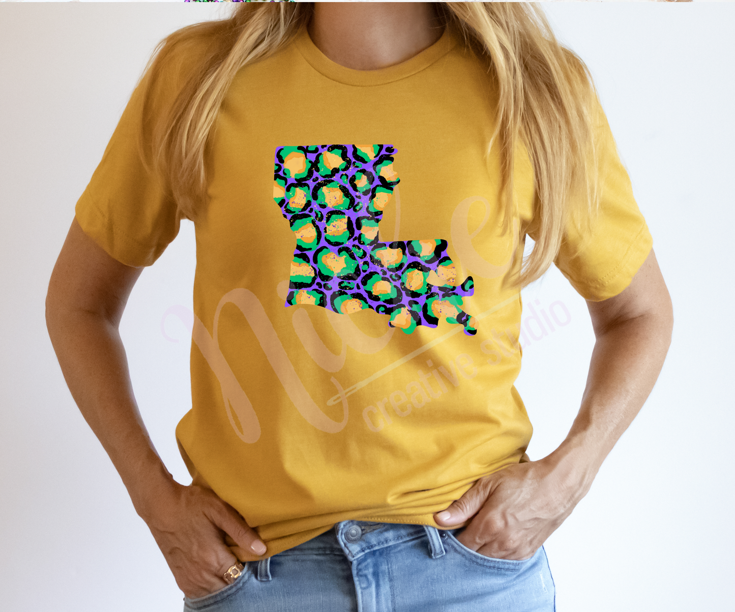 -MAR1289 Mardi Gras Leopard Print Louisiana Decal