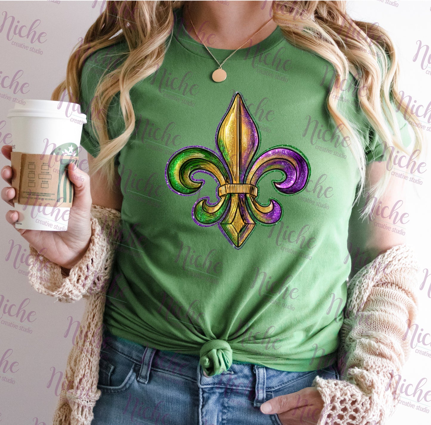 -MAR1298 Tri Color Fleur De Lis Decal