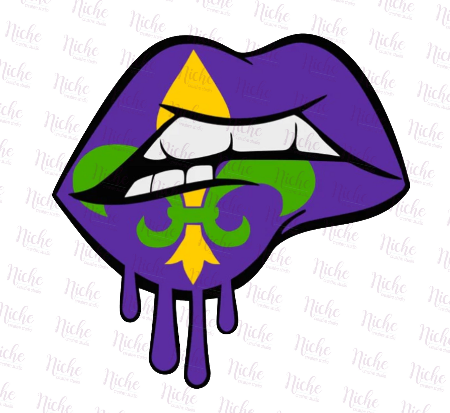 -MAR1301 Mardi Gras Lips Decal