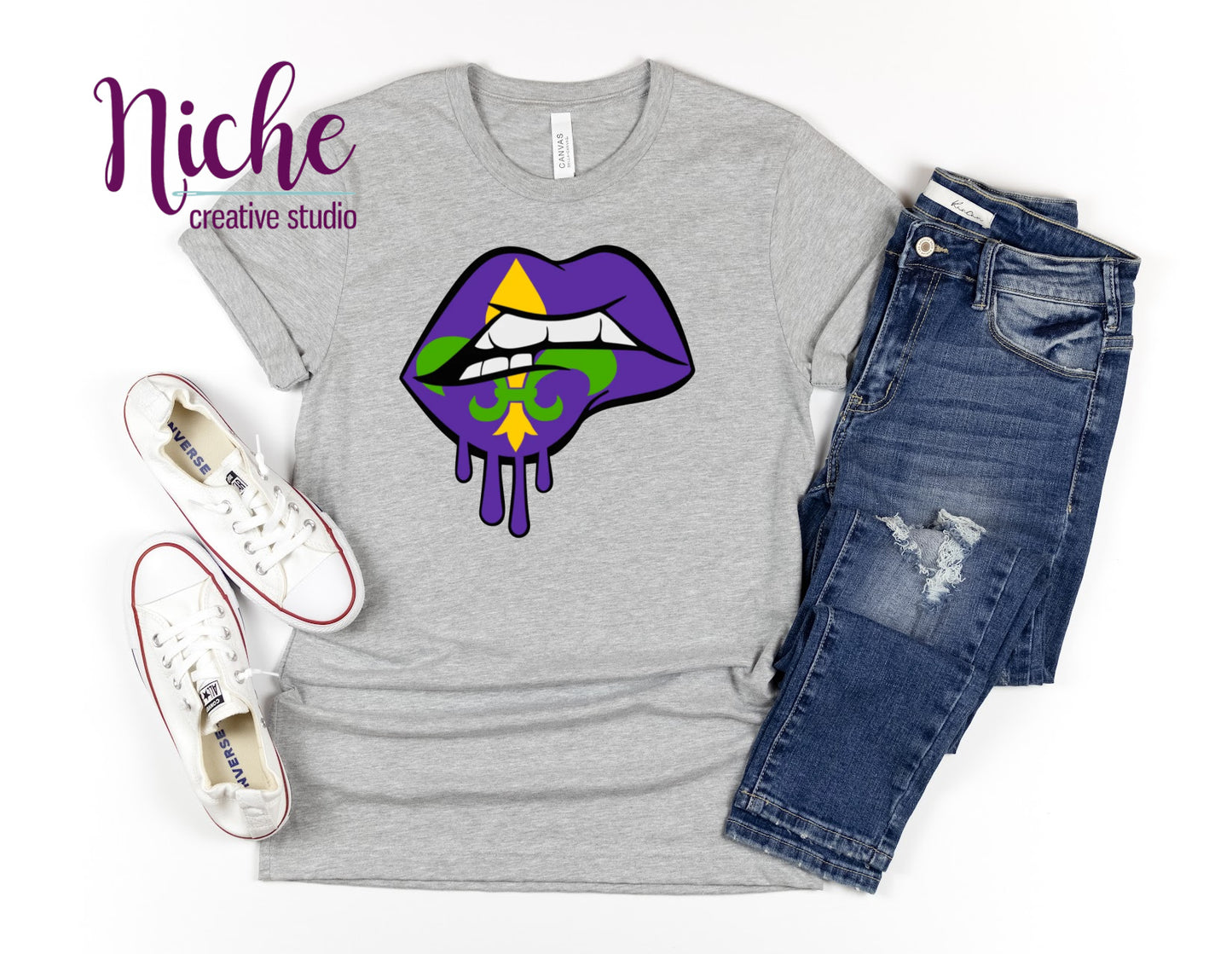 -MAR1301 Mardi Gras Lips Decal