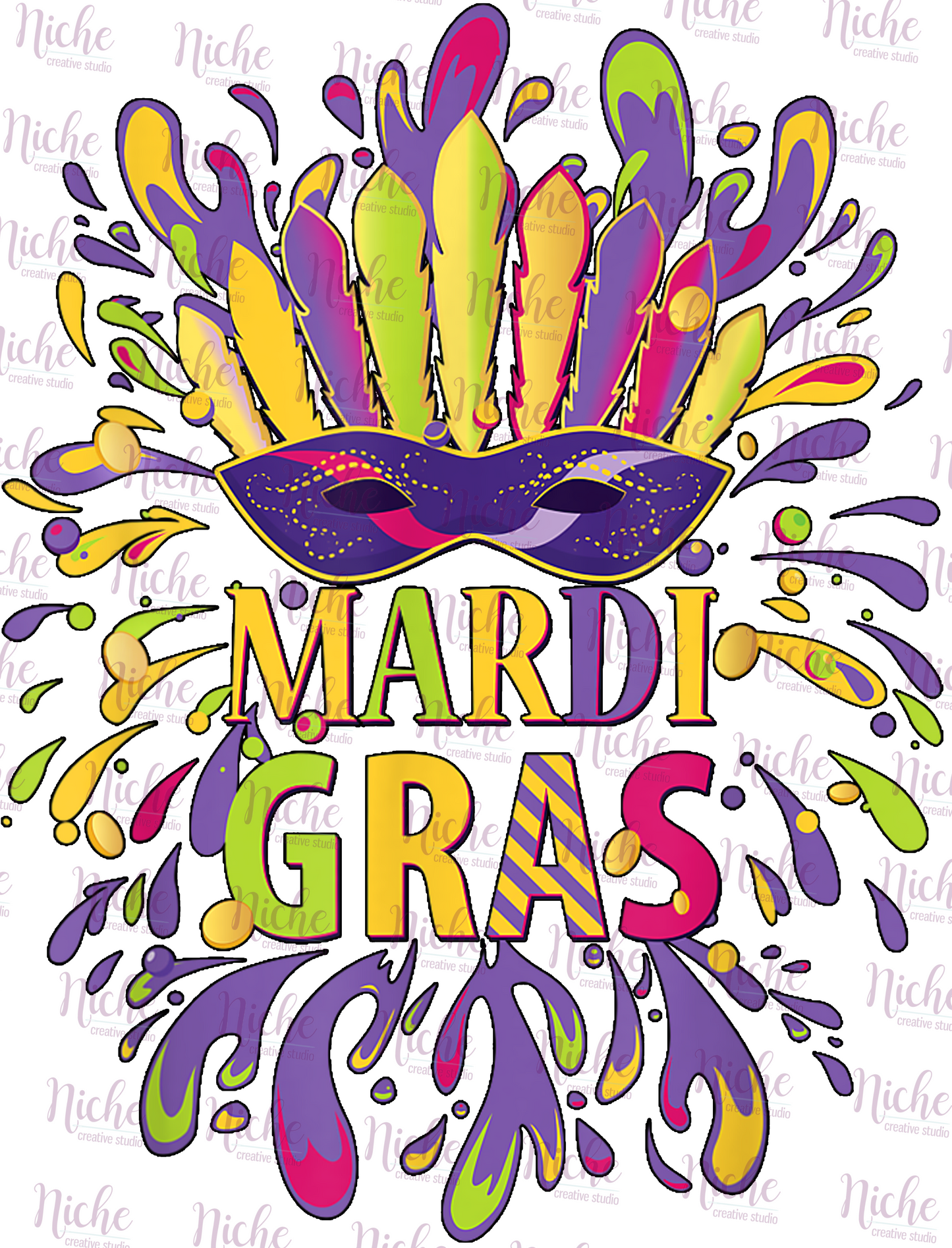 -MAR1318 Mardi Gras Paint Splash Decal