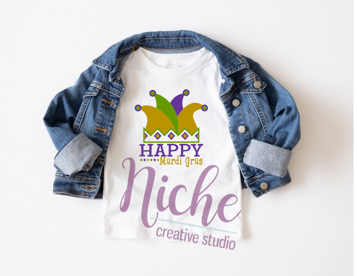 -MAR1320 Happy Mardi Jester Decal