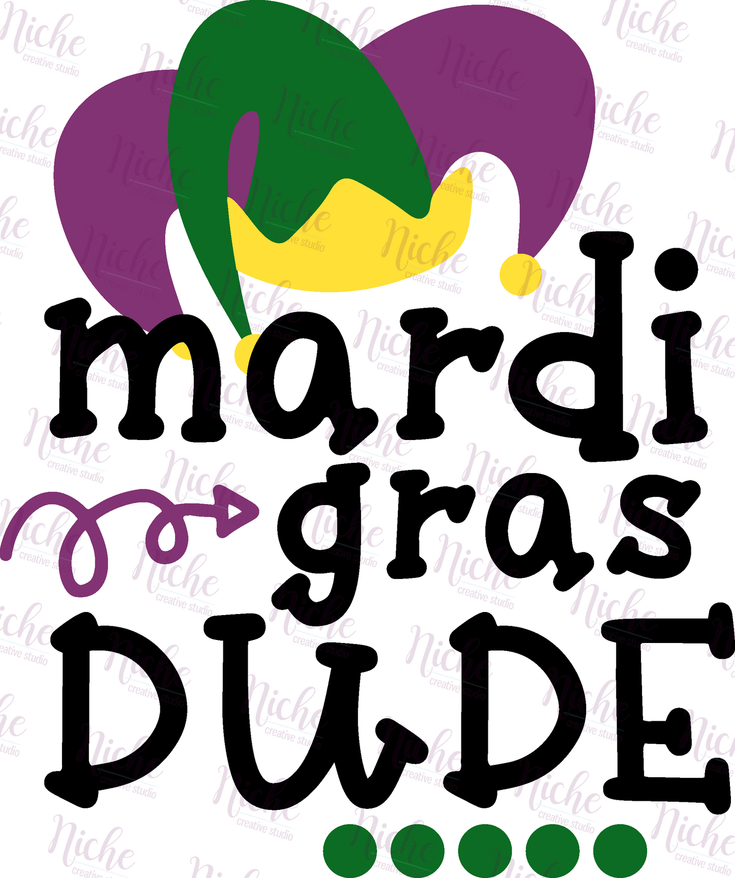 -MAR1323 Mardi Gras Dude Decal