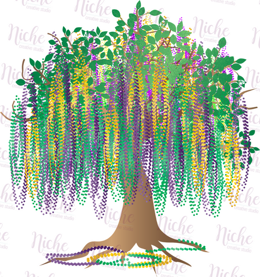 -MAR1469 Mardi Gras Bead Tree Decal