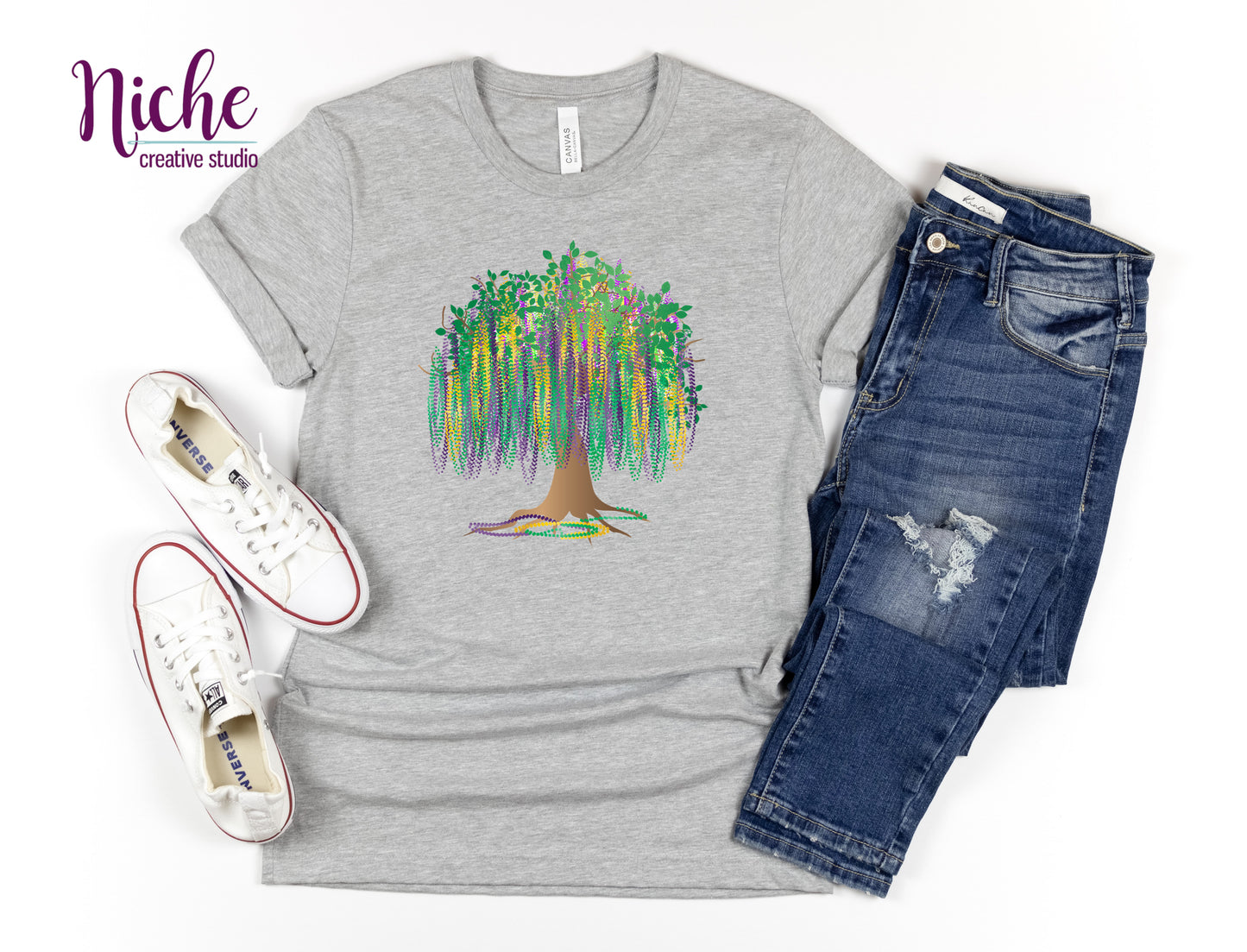 -MAR1469 Mardi Gras Bead Tree Decal