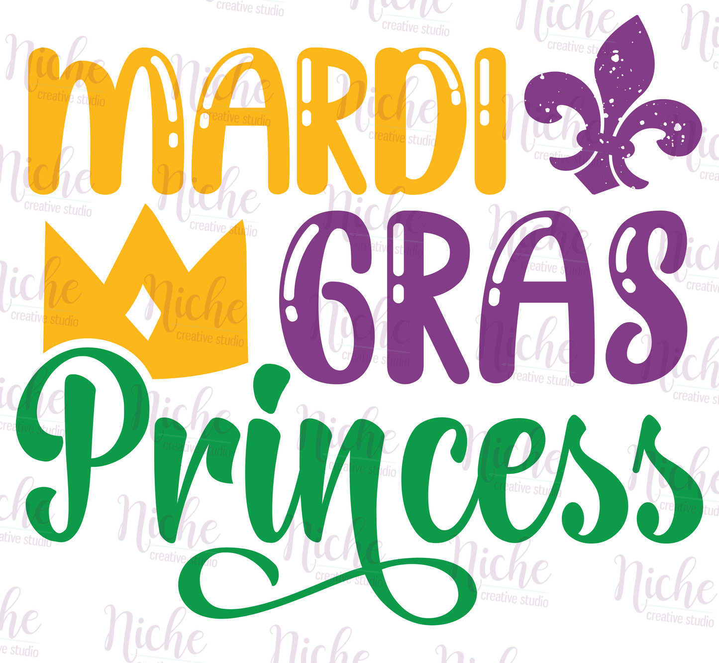 -MAR1603 Mardi Gras Princess Decal