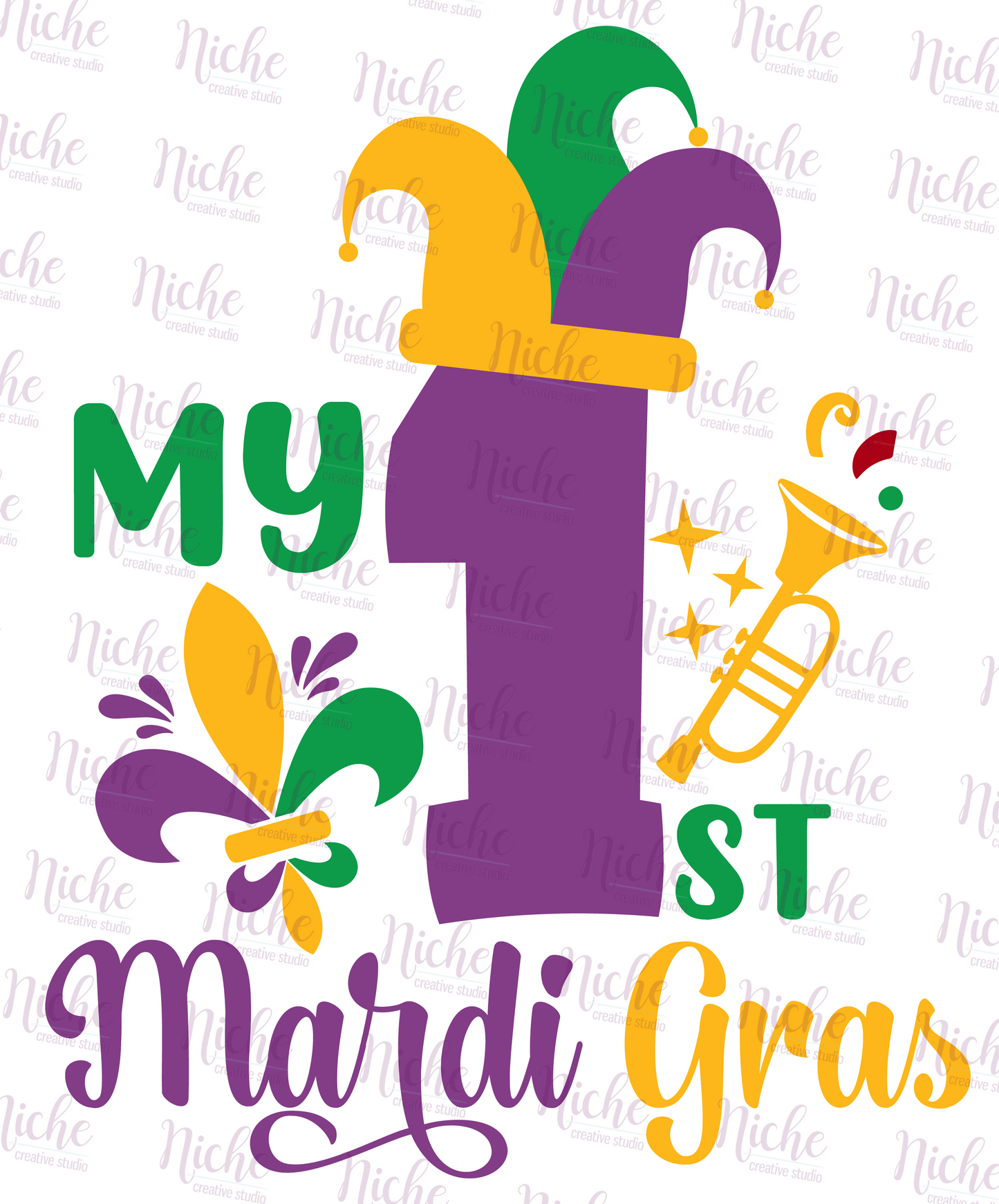 -MAR8021 My First Mardi Gras Decal
