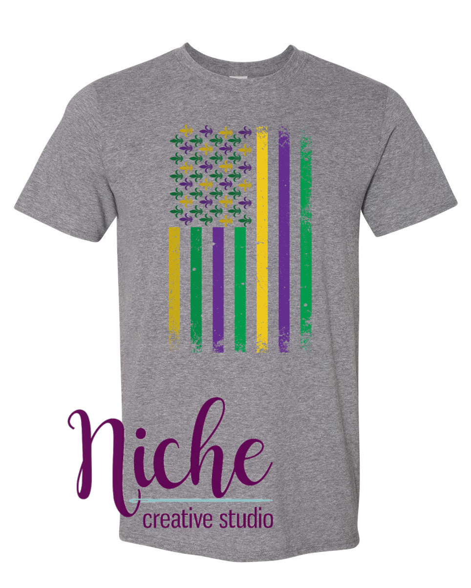 -MAR1613 Mardi Gras Flag Decal