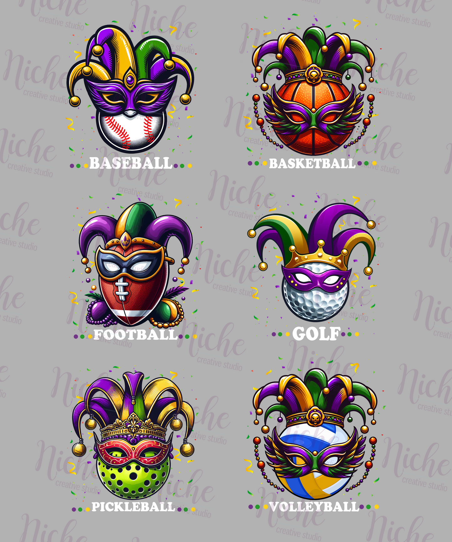 -MAR8062 Mardi Gras Masked Costume Decal