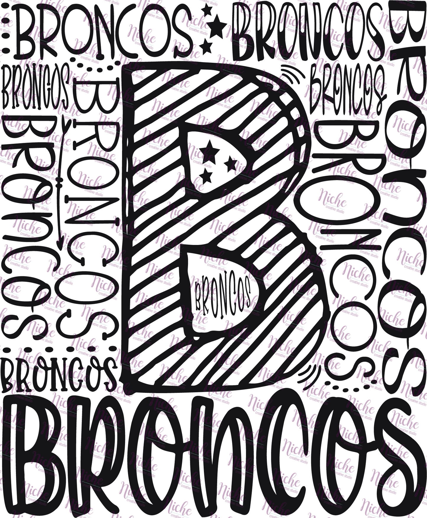 - MAS200 Broncos Typography Decal