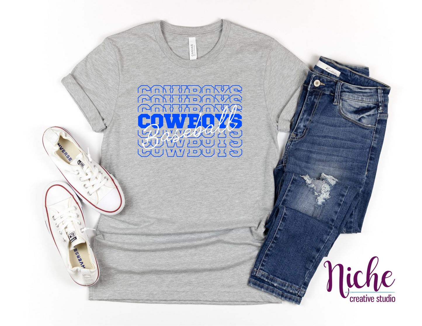 -MCN1420 Cowboys Repeating Baseball Decal