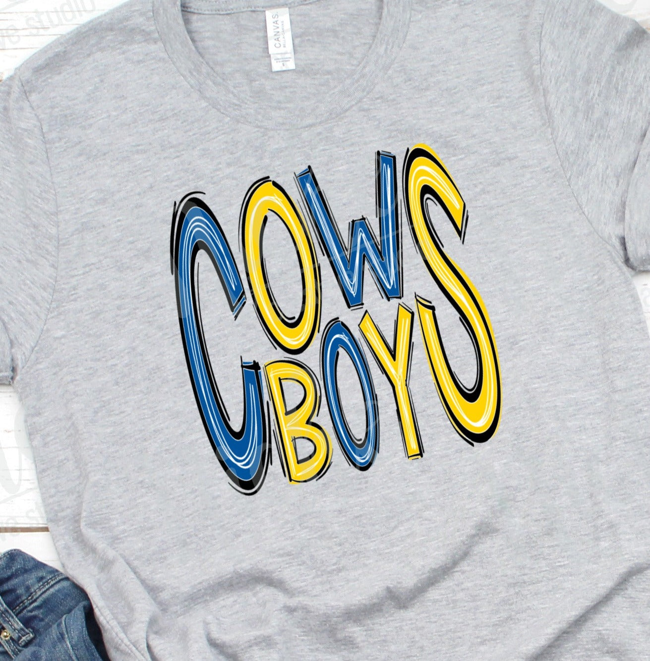 -MCN1933 Cowboys Doodle Decal